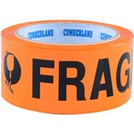 CUMBERLAND 7188 PRINTED TAPE FRAGILE ORANGEBLACK PACK 6