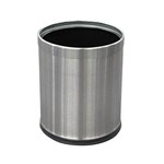 COMPASS BRUSHED STAINLESS STEEL BIN ROUND WITH LINER 10 LITRE