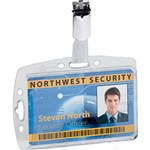 DURABLE 800519 ACRYLIC SECURITY PASS HOLDER WITH ROTATING CLIP BOX 25