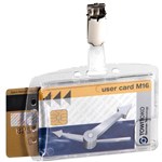 DURABLE 801319 ACRYLIC SECURITY PASS HOLDER DUO WITH ROTATING CLIP BOX 25