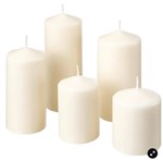 UNSCENTED BLOCK CANDLE SET OF 5 NATURAL