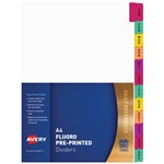 AVERY 85713 DIVIDER WHITE MANILLA A4 JANDEC MYLAR PRINTED TAB FLURO