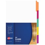 AVERY 85732 DIVIDER MYLAR 5 TAB A4 FLOURESCENT MULTI COLOURS