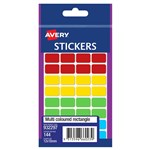 AVERY 932297 MULTI PURPOSE STICKERS RECTANGLE 18 X 12MM MULTI COLOURED PACK 144