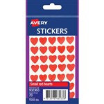 AVERY 932363 MULTI PURPOSE STICKERS SMALL HEART 10MM RED PACK 70