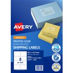 AVERY 936004 J8565 INKJET LABEL 8SHT 991X 677MM CLEAR WITH MATT FINISH PK25SHTS