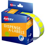 AVERY 937294 DISPENSER LABEL ROUND 14MM FLURO YELLOW PACK 700