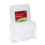 DEFLECTO RECYCLED SIGN HOLDER WALL MOUNT A4 PORTRAIT CLEAR