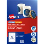 AVERY 980009 L7104REV REMOVEABLE PRODUCT LABEL ROUND WHITE PACK 120
