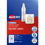 AVERY 980021 L7126 CRYSTAL CLEAR SQUARE LABEL 20UP CLEAR PACK 10