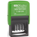 COLOP S260L1B GREEN DATER STAMP RECEIVED BLUERED