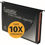 CRYSTALFILE 111902 PP EXTRA DOUBLE CAPACITY SUSPENSION FILES 30MM BLACK BX10