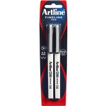 ARTLINE 210 FINELINER PEN 06MM BLACK PACK 2