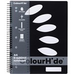 COLOURHIDE 5SUBJECT NOTEBOOK 250 PAGE A4 BLACK