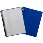 MARBIG 2007201 REFILLABLE DISPLAY BOOK A4 20 POCKET CLEAR FRONT  BLUE BACK