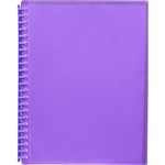 MARBIG CLEARVIEW DISPLAY BOOK REFILLABLE INSERT 20 POCKET A4 PURPLE