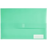 MARBIG 2011004 POLYPICK WALLET WITH VELCRO FASTENER FOOLSCAP 25MM GUSSET TEAL GREEN
