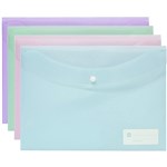 MARBIG DOCULOPE WALLET BUTTON CLOSURE A4 PASTEL ASSORTED