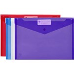 MARBIG 2015099 POLYPROPYLENE DOCULOPE ENVELOPE WITH BUTTON A4 ASSORTED COLOURS