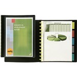 MARBIG 2020102 KWIK ZIP DISPLAY BOOK WITH INSERT COVER AND 5 TAB DIVIDERS 10PKTS BLACK