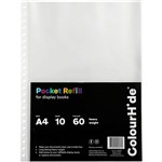 COLOURHIDE DISPLAY BOOK POCKET REFILLS A4 CLEAR PACK 10