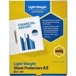 MARBIG 25106 SHEET PROTECTORS COPYSAFE DELUXE A5 CLEAR LOW GLARE BX100
