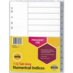 MARBIG 35030 DIVIDER POLYPROPYLENE A4 112 GREY