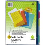 MARBIG 35070 DIVIDERS A4 5 TAB POLYPROPYLENE SIDE POCKET