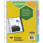 MARBIG 35080 DIVIDER POLYPROPYLENE A4 5 TAB COLOUR POCKET