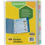 MARBIG 35081 DIVIDER POLYPROPYLENE A4 10 TAB COLOUR POCKET