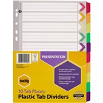 MARBIG 36017 DIVIDER REINFORCED BORDER A4 FLURO 10 TAB