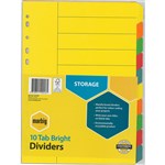MARBIG 37200F DIVIDER BRIGHT MANILLA A4 10 TAB