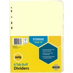 MARBIG 37610 DIVIDER BUFF MANILLA A4 6 TAB PK10