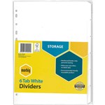 MARBIG 37620F DIVIDER WHITE MANILLA A4 6 TAB