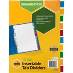 MARBIG 37645 DIVIDERS A4 10 TAB MAN WHITE INSERTABLE