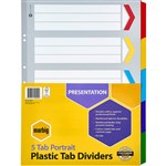 MARBIG 38605 DIVIDER BOARD ASSORTED COLOURS A3 5 TAB PORTRAIT
