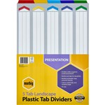 MARBIG 38705F DIVIDER BOARD ASSORTED COLOURS A3 5 TAB LANDSCAPE
