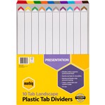 MARBIG 38710F DIVIDER BOARD ASSORTED COLOURS A3 10 TAB LANDSCAPE