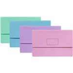 MARBIG SLIMPICK DOCUMENT WALLET FOOLSCAP ASSORTED PASTELS PACK 10