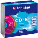 VERBATIM 41846 CDR 700MB 80MIN 52X IN JEWEL CASE PK10