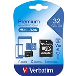 VERBATIM MICRO SDHC MEMORY CARD WITH ADAPTOR 32GB CLASS 10