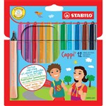 STABILO CAPPI FIBRE TIP PENS 10MM ASSORTED WALLET 12