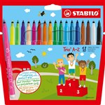 STABILO TRIO AZ FIBRE TIP PENS 10MM WALLET 18