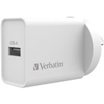 VERBATIM USB CHARGER SINGLE PORT USBA 24A WHITE