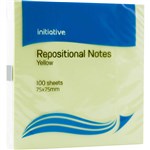 REPOSITIONAL NOTES 75 X 75MM YELLOW PACK 12