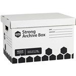 MARBIG 80024 STRONG ARCHIVE BOX 305W X 400D X 260MMH BLACK  WHITE