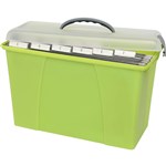 CRYSTALFILE CARRY CASE CLEAR LID  LIME BASE