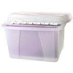CRYSTALFILE 8008414 ENVIRO PORTA BOX CLEAR 32 LITRE WITH 10 FILES TABS AND INSERTS