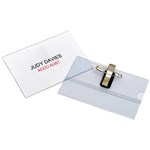 REXEL 90051 RECYCLED CONVENTION CARDHOLDER WITH PIN AND CLIP BX50