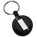 REXEL 9800502 ID RETRACTABLE KEY HOLDER MINI WITH KEYRING AND CORD BLACK